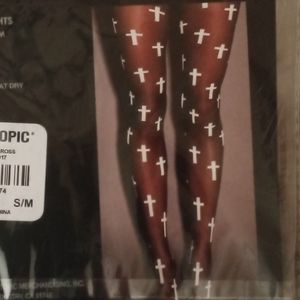 Black/White Cross Tights